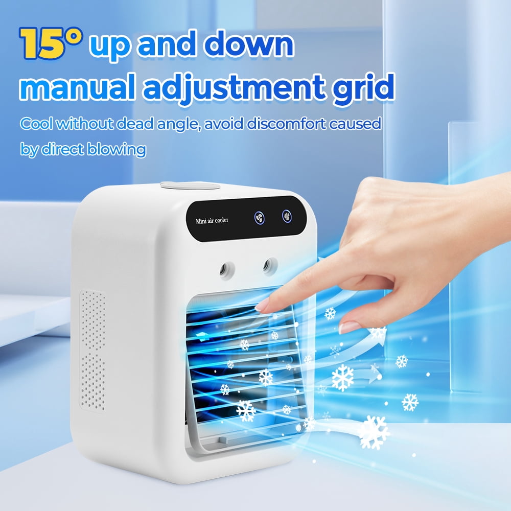 Portable Air Conditioners, 3-In-1 Cooling Fan Air Conditioner with Speed Mist & Fan, Built-In 1800mah Battery, 500ml Water Tank, Portable Air Cooler for Office, Room, Bedroom