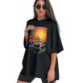 thumbnail image 3 of Plus Size Shirt for Women Black Tops for Women Oversized Short Sleeves Shirt for Women Ship3 T Shirt Crewneck Shirt for Women 3XL, 3 of 5