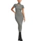 thumbnail image 1 of Txlixc Vestido de punto largo, cuello alto de manga corta Txlixc  moda, 1 of 5
