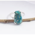 thumbnail image 2 of Genuine Blue Copper Turquoise Gemstone Coffin Ring, Natural 925 Sterling Silver Handmade Jewelry For Women, Wedding Engagement Ring For Her, Statement Ring (Blue Copper Turquoise, Size 7), 2 of 6