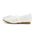 thumbnail image 3 of Dream Pairs Kids Girls Rhinestones Ballet Flat Shoes Toddler Fashion Dress Shoes MUY-SHINE-INFANT WHITE/SUEDE Size 5 Toddler, 3 of 5