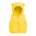 thumbnail image 5 of BLVB Boys Girls Hooded Puffer Vest Winter Lightweight Sleeveless Cute Ears Zipper up Jacket Waistcoat for Kids(Yellow,14-15 Years), 5 of 9