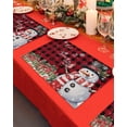 thumbnail image 4 of Christmas Snowman Placemats Set of 1 Snowflake Gift Bird Winter Red Plaid Heat Insulation Washable Place Mats, Rustic Non-Slip Table Mats for Dining Table Party Kitchen Decor,13x19 Inch, 4 of 4