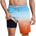 thumbnail image 1 of Pantalones Cortos Casuales para Hombre Imprimir con Bolsillos Pantalones de Playa de Cintura Elástica, Pantalones Cortos de Cintura Elástica para Hombre, 1 of 5
