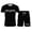 Black, variant on Men's 2-Piece Casual T-Shirt and Shorts Set – "Milano Italy" Letter Print Summer Outfit Short Sleeve Crewneck Tee and Drawstring Shorts Matching Set, Sporty Lounge Wear for Gym and Vacation
