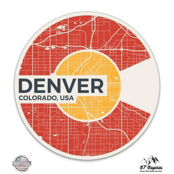 Denver Colorado "C" - 3" Vinyl Sticker - For Car Laptop I-Pad Phone Helmet Hard Hat - Waterproof Decal