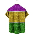 thumbnail image 4 of Aloohaidyvio Mens Mardi Gras Shirts Mens Casual Button Down Short Sleeve Hawaiian Shirt 2025 Mardi Gras Clothing Clearance, 4 of 4