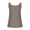 thumbnail image 5 of Stylish Olyvenn Women's Sexy U Neck Ribbed Tank Tops Workout Sleeveless Shirts Summer Casual Slim Fitted Cami Shirt Tees Brown M, 5 of 6
