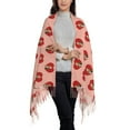 thumbnail image 2 of Cauagu Basset hound dog with paw Print Women Wrap Shawl tassels Scarves Retro Scarf 77.6"X28.3", 2 of 8