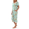 thumbnail image 3 of Weekease Printed Two Piece Pajama Sets for Women V Neck Short Sleeve Tops and Capri Casual Summer Sleepwear, 3 of 7