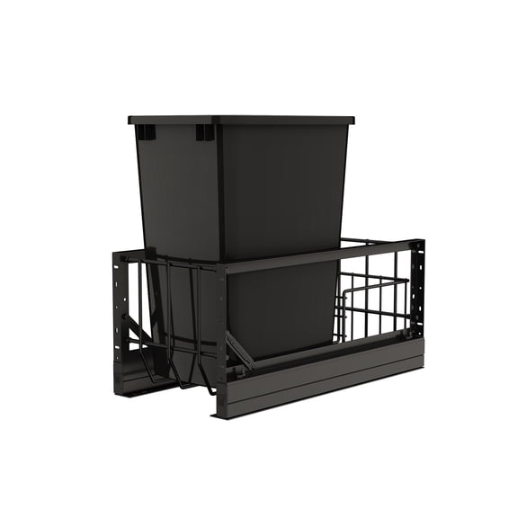 Rev-A-Shelf Single Pullout 35 Qt Kitchen Trash Can with Soft-Close, 5349-15DM-118