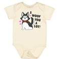 thumbnail image 3 of Inktastic I Woof You a Lot with Husky Dog Illustration Boys or Girls Baby Bodysuit, 3 of 5