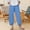 Blue, variant on Women's Linen Capri Pants Casual Cropped Baggy Trousers Comfy Loose Palazzo Lounge Pants with Pockets
