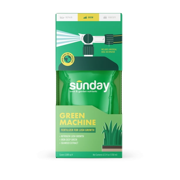 Sunday Green Machine Lawn Fertilizer without unwanted pesticides