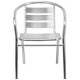 thumbnail image 4 of BizChair 4 Pack Heavy Duty Commercial Aluminum Indoor-Outdoor Restaurant Stack Chair with Triple Slat Back, 4 of 12
