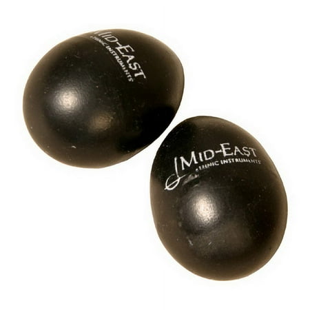 Mid-East Egg Shakers, Logo, Plastic Pair, Black