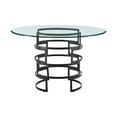 thumbnail image 4 of Diaz Morgan 5 Piece Round Glass Dining Table Set with Charcoal Fabric, 4 of 8