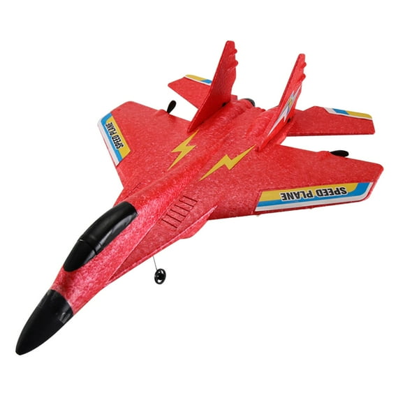 2.4G 2 Channel RC Fixed Wing Foam Remote Fighter RC for Beginners Ages 12 Kids Red 3 (Only )