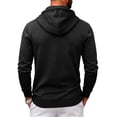thumbnail image 3 of Hearthz Mens Hoodies Zip Up Long Sleeve Men's Hoodie Jacket Streetwear Oversized Fall Winter Mens Hoodies with Pocket Black XL, 3 of 5