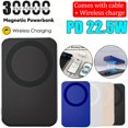 thumbnail image 2 of Magnetic Wireless Power Bank 30000mAh with LED Display, 22.5W Fast Charging, Built-in Cables for iPhone Samsung Android, Portable External Battery Pack, 2 of 12