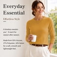 thumbnail image 5 of QUALFORT Women’s Crew Neck Pullover Sweater, Soft Lightweight Long Sleeve Knit Top, Solid Color Casual Sweater, Mustard Yellow M, 5 of 7