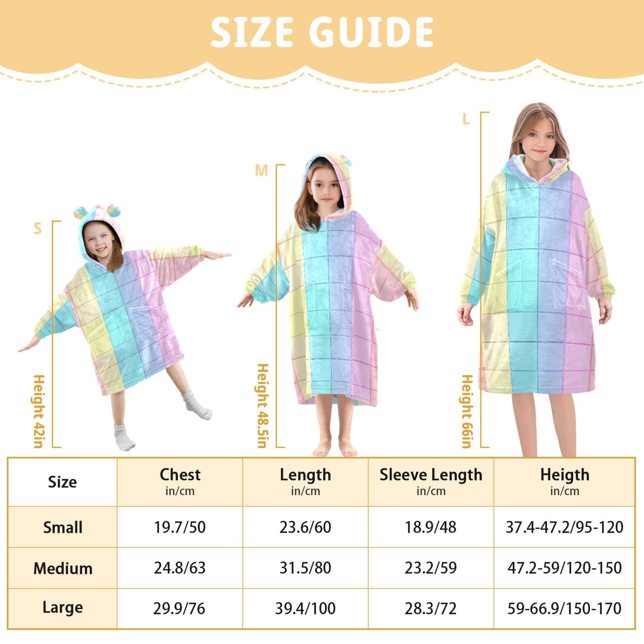 joogoo Wearable Blanket Hoodie for Checkered Plaid-a6 Flannel Sherpa Pocket 3-14 YR S