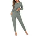 thumbnail image 7 of Ekouaer Womens Pajamas Set Long Sleeve Loungewear Soft Lounge Set Joggers with Pockets, 7 of 7