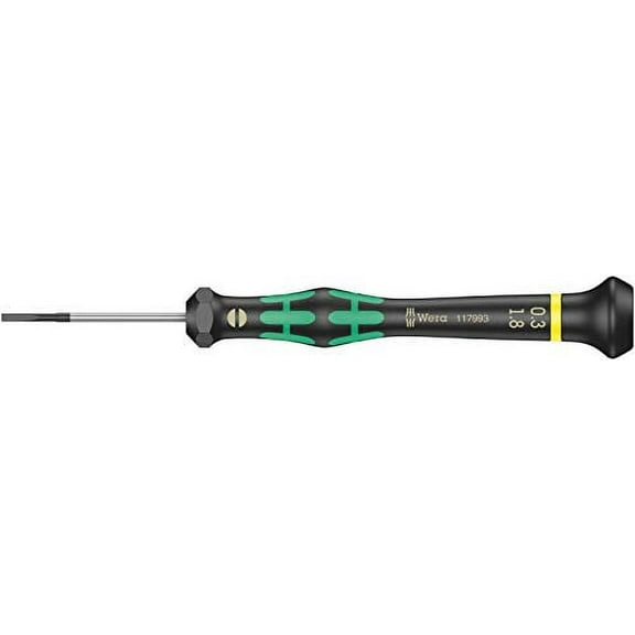 Wera 05117993001 Kraftform Micro 2035 Slotted Electronics Precision Screwdriver, 1.8mm Head, 40mm Blade Length