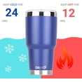 thumbnail image 3 of DRINCO 30 oz Stainless Steel Tumbler Double Walled Vacuum Insulated Mug With Spill Proof Lid, 2 Straws, For Hot & Cold Drinks, Blue, 3 of 5