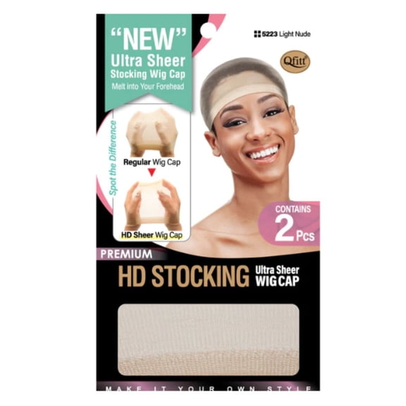 MM Qfitt HD Stocking Ultra Sheer Wig Cap 2Pcs Light Nude 5223