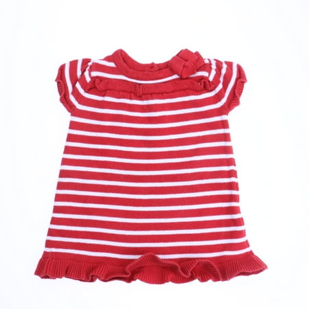 

Pre-owned Gymboree Girls Red | White Sweater Dress size: 6-12 Months