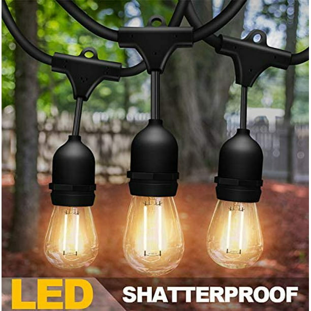 Led String Lights Shatterproof 48ft 15, Commercial Outdoor Led String Lights
