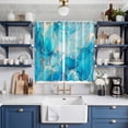 thumbnail image 2 of Curtains 63 Inch Length 2 Panels, Blue Marble Grommets Window Treatment Curtain, Modern Abstract Art Luxury Thermal Curtains Drapes for Living Room/Bathroom, 2 of 9