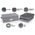 thumbnail image 3 of Covermates Keepsakes - Adjustable Zip-Top Storage Box - Configurable FlexGrid Compartments - Heavy Duty Polyester- Reinforced Handles - Stackable Design - Indoor Storage, Graphite, 3 of 8