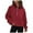 Wine, variant on Women's Fashion Casual Half Zip Stand Collar Sweatshirt Soft Solid Color Pullover Top for Everyday Wear
