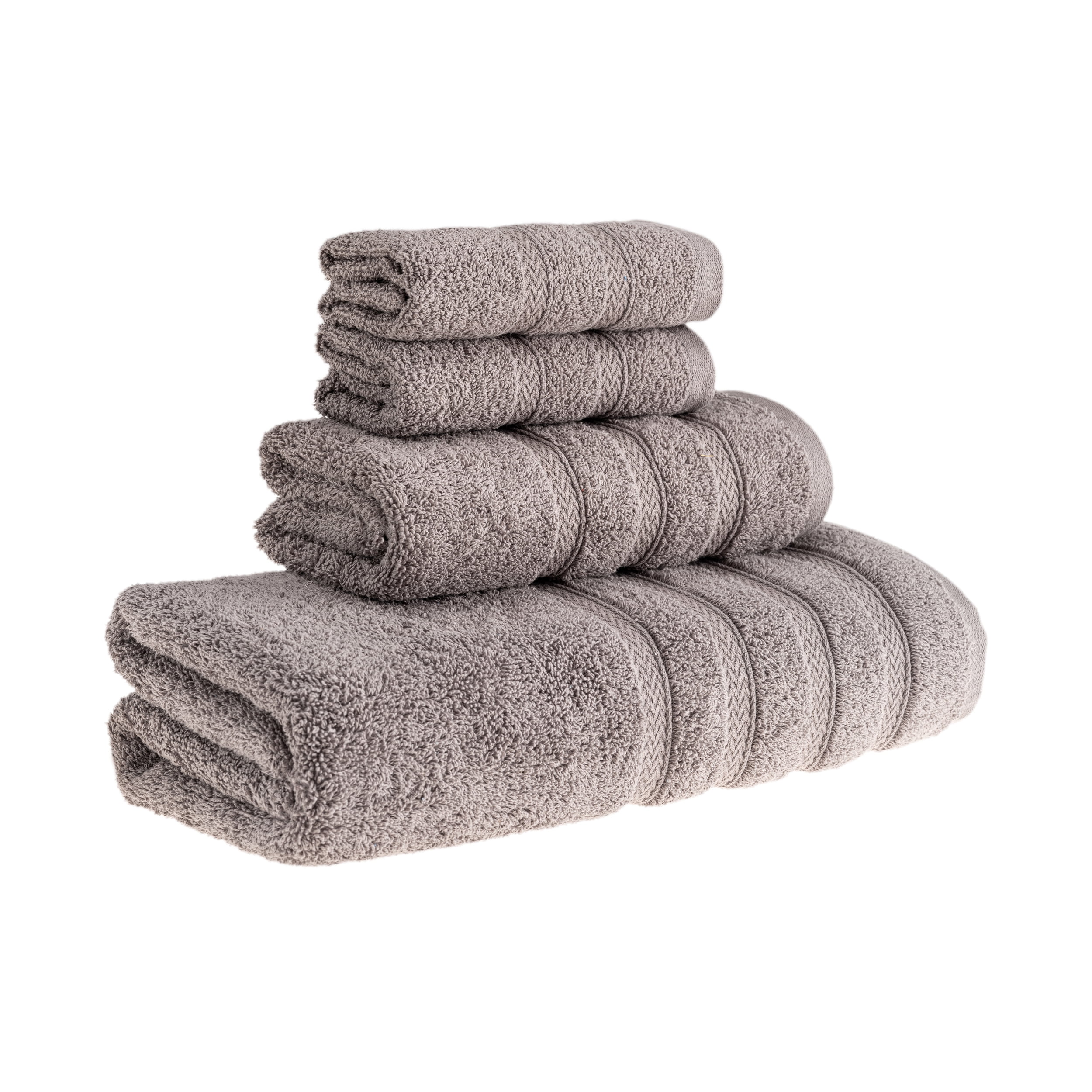 Turkish Grey Hand Towels for Bathroom Set of 4 - 18 X 40 inches