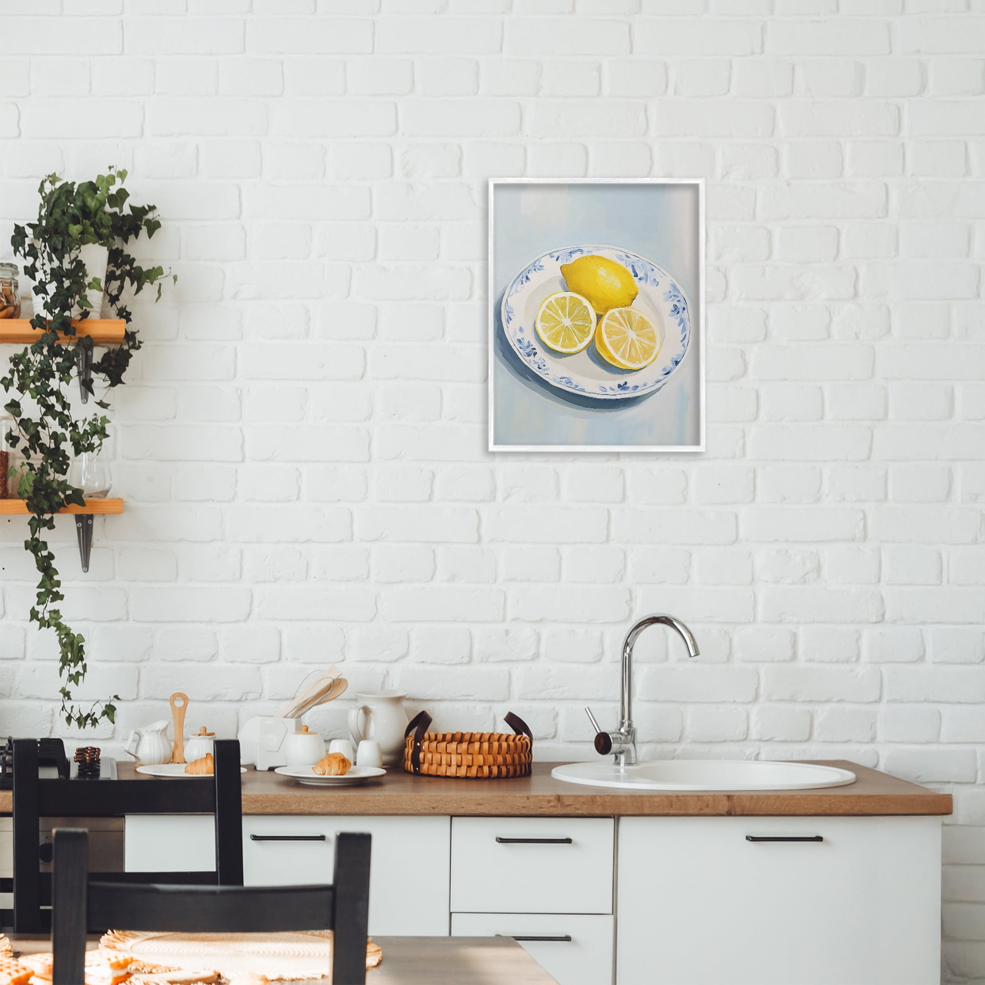 Stupell Industries Plate of Juicy Lemons White Framed Giclee Art, design by The Prints Vibe