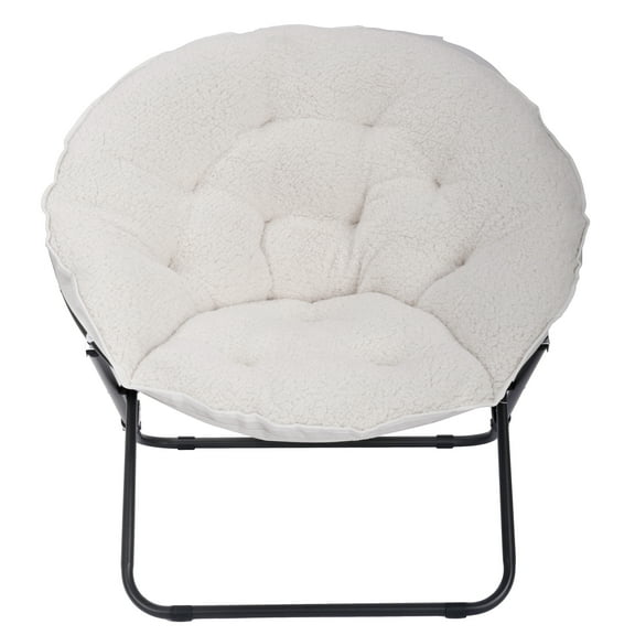 Mainstays Cozy Saucer Chair, White Sherpa