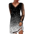 thumbnail image 1 of Qiopertar Robe Décontractée en Maille à Manches Longues Col en V pour Femmes en Solde à Moins de 5$ en Solde, 1 of 5