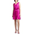 thumbnail image 1 of Natori Womens Belted Mini Fit & Flare Dress, Purple, 6, 1 of 1