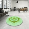 thumbnail image 3 of Ahgly Company Indoor Round Patterned Green Snake Green Area Rugs, 5' Round, 3 of 6