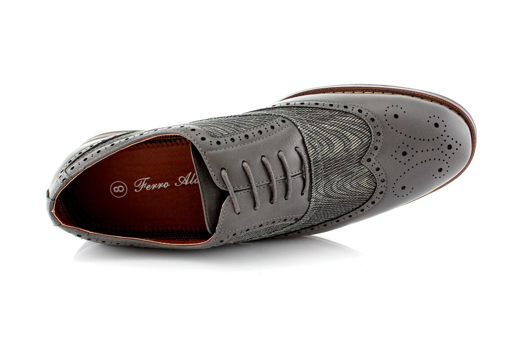 Ferro Aldo Alan M139001G Mens Classic Perforated Duo-Texture Lace-up Wingtip Oxford Dress Shoes - image 3 of 3