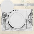 thumbnail image 3 of Ambesonne Sketchy Place Mats Set of 4, Mediterranean Holiday, Standard Size, Black and White, 3 of 6