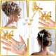 thumbnail image 2 of Juego de 4 pinzas para el cabello de mariposa de aleación brillante con borlas de mariposa 3D - Mujeres y niñas - Accesorios para el cabello de boda (oro+plata) Sincero Electrónica, 2 of 5