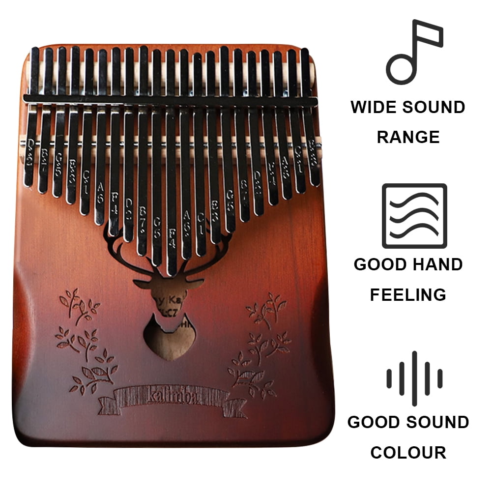 Kalimba 21 Keys Thumb Piano Portable Mbira Finger Piano Sport Supplies (Gradient Forest Deer)