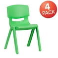 thumbnail image 3 of Flash Furniture Whitney 4 Pack Green Plastic Stackable School Chair with 13.25'' Seat Height, 3 of 13