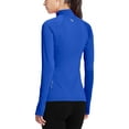 thumbnail image 4 of Baleaf Women's Thermal Fleece Half Zip Pullover Jacket Thumbholes Long Sleeve Running Gear Blue Size M, 4 of 8