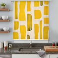 thumbnail image 5 of Yellow Black Sheer Curtains 63 Inches Long, Modernism Moire Contemporary Abstract Light Filering Curtains, Breathable Simi Curtain Privacy Drapes for Living Room Bedroom Lightweight Window Treatment, 5 of 9