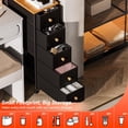 thumbnail image 5 of Narrow Dresser Storage Tower with 5 Drawers, Slim Dresser Chest of Drawers with Steel Frame, Wood Top, Golden Knobs, White Dresser for Bedroom, Bathroom, Small Spaces, Laundry, Closet,Black, 5 of 13