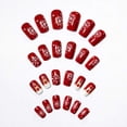 thumbnail image 2 of Christmas Press on Nails 24Pcs, Finished Wearable Spooky Fake Nails Set, Reusable False Nails for Holiday Party Daily Wear Women Girls, Christmas Nail Art, 2 of 5